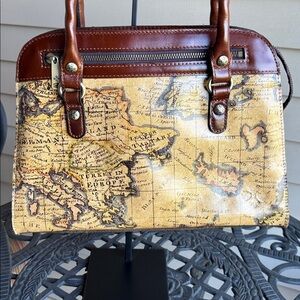 Patricia Nash European Map Collection Calvi Satchel/Crossbody